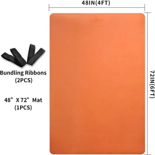 Miniatura 8 de Hatha Yoga Alfombrilla de Yoga Grande de TPE 6'x4'x1/2" Extra Gruesa Antideslizante - para Yoga, Pilates y Entrenamientos de Gimnasio en Casa Naranja