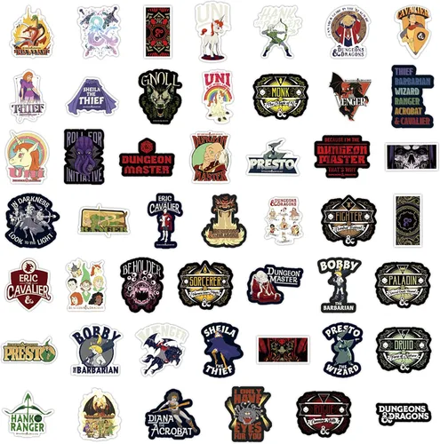Miniatura 7 de Adhesivos de Dungeons y Dragones - 100 unidades de adhesivos de vinilo impermeables para adolescentes, regalos para laptops, auto, pared, teléfono