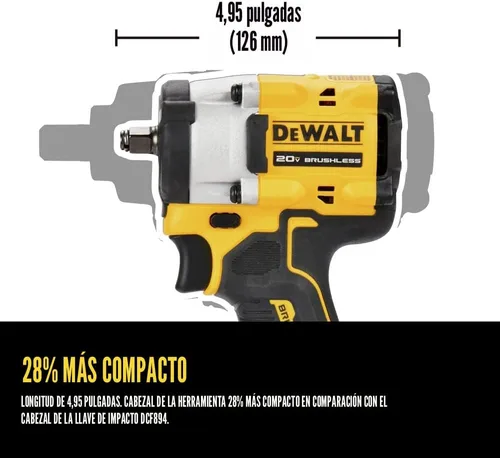 Miniatura 8 de DEWALT ATOMIC 20V MAX* 3/8 pulgadas Llave de impacto inalámbrica con yunque de anillo de retención (solo herramienta) (DCF923B)