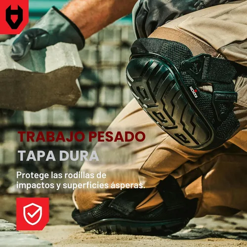 Miniatura 3 de NoCry Rodilleras profesionales de gel para trabajo con suave espuma y cojín de gel — Capa resistente, correas ajustables reforzadas, remaches