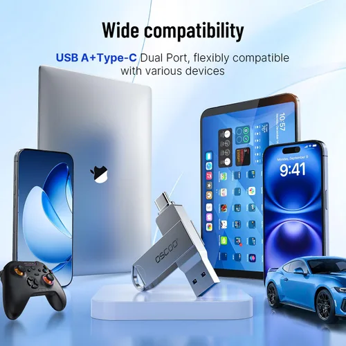 Miniatura 5 de Unidad flash USB de 32 GB, USB 3.1 Gen 1 Dual USB-C y USB-A Memory Stick, unidad de pulgar portátil para iPhone 15/16/17, Mac, teléfonos Android