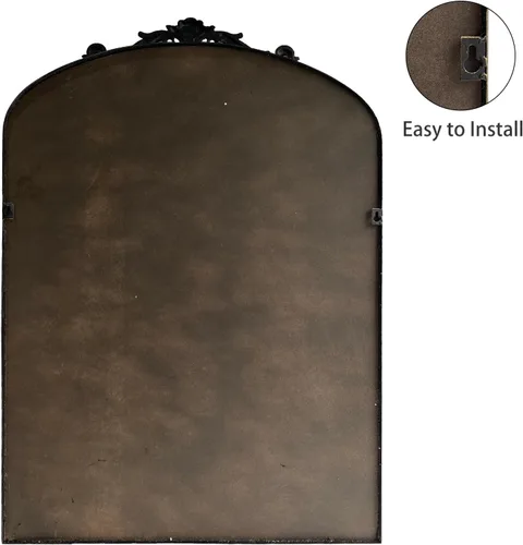 Miniatura 4 de HQiJun Espejo de Pared Ventana Decorativo Espejos Tradicionales Antiguo Arqueado Estilo Granja para Sala de Estar Dormitorio Entrada Baño Tocador