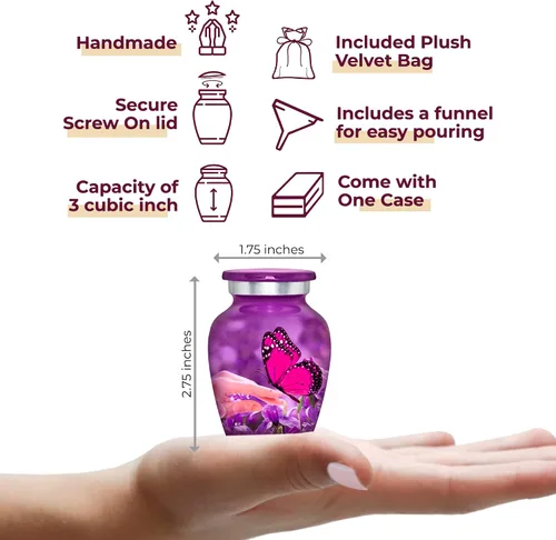 Miniatura 2 de Trupoint Memorials Urnas pequeñas para recuerdo de cenizas humanas, mini urna de cremación decorativa para hombres y mujeres adultos, juego de 4
