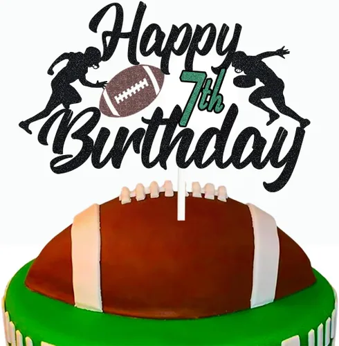 Miniatura 10 de Decoración para pastel de fútbol de 15 años, decoración de fiesta de cumpleaños de 15 años, decoración de pastel de escena de jugador de rugby