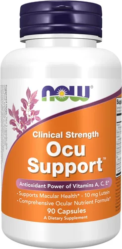 Suplementos NOW, Ocu Support™ con luteína FloraGLO®, además de vitaminas A, C y E, 90 cápsulas vegetales