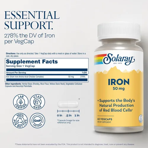 Miniatura 2 de Solaray Hierro 50mg 60 CT