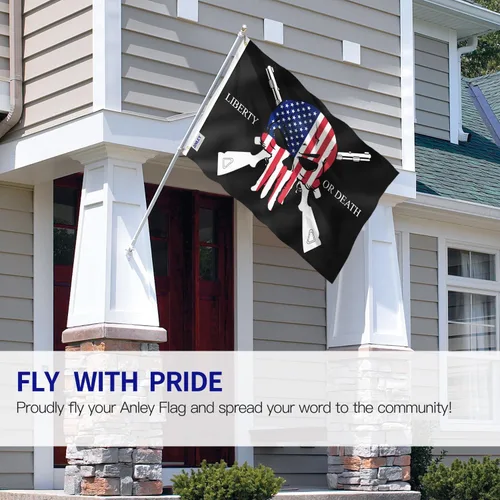Miniatura 2 de Anley Fly Breeze - Bandera de 3 x 5 pies, libertad o muerte, 2ª enmienda 1789, colores vivos y a prueba de decoloración, cabecera de lona y doble