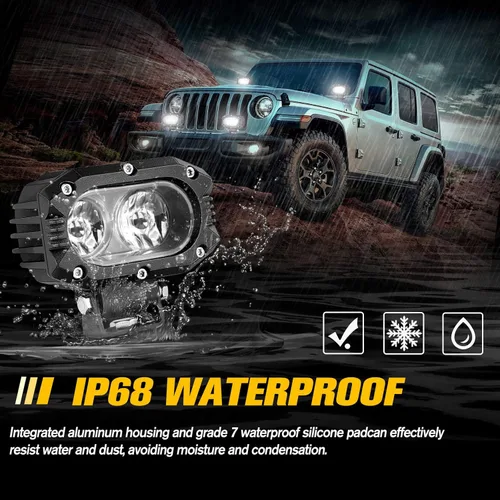 Miniatura 6 de CO LIGHT Luces de inundación LED de 4 pulgadas 96 W, luces antiniebla LED de trabajo, barra de luz de trabajo para camiones, motocicleta, SUV, ATV