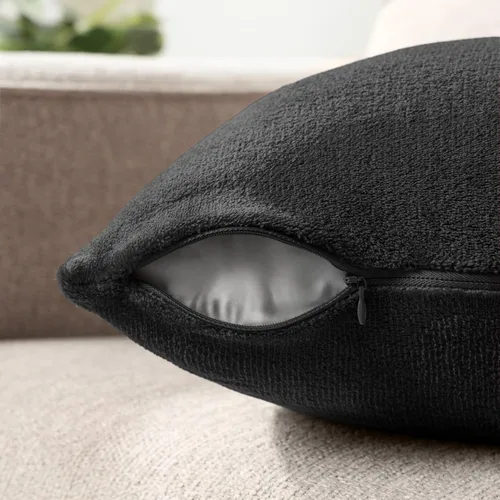 Miniatura 4 de PAVILIA Juego de 2 fundas de almohada negras de 20 x 20 pulgadas, fundas de almohada decorativas para cama, sofá, cojín decorativo bohemio para Negro