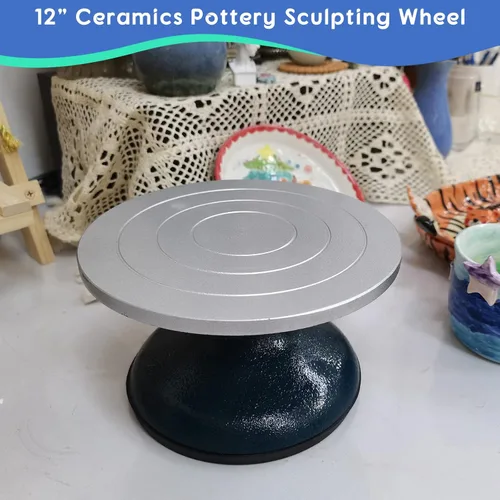 Miniatura 6 de NATGAI Rueda de escultura de 12 pulgadas, rueda de metal resistente para decoración de cerámica, rueda de escultura de cerámica