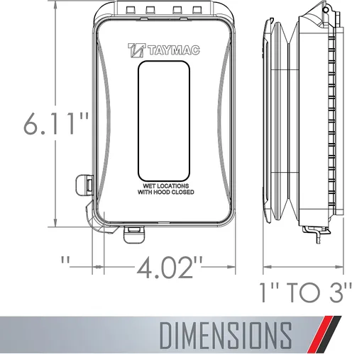 Miniatura 3 de Cubierta impermeable Hubbell-Bell plana y ampliable para dispositivo de plástico con 16 configuraciones en 1., ML450Z