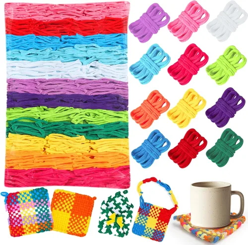Miniatura 15 de 800 bucles de repuesto para telar de tejido de 7 pulgadas, 10 colores arcoíris para tejer, bucles de repuesto para hacer agarraderas, bandas de 8