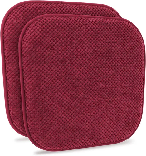 Miniatura 14 de Cojines para Sillas de Cocina Vino Rojo Antideslizantes de Espuma para Oficina, Cojines para Asientos Lavables, Almohadillas Gruesas y Suaves, Rojo