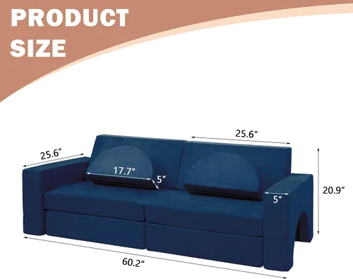 Miniatura 3 de Betterhood Sofá modular para niños, 10 piezas, sofá modular para niños, muebles imaginativos para niños creativos, muebles de dormitorio de niños