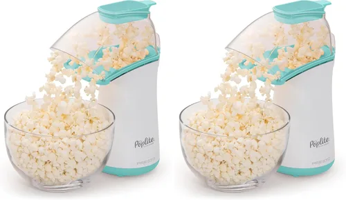 Miniatura 7 de Presto 04869 Popcorn - Taza medidora integrada + mantequilla derretida, fácil de limpiar, envoltura de cable integrada, 18 tazas, aguamarina/blanco