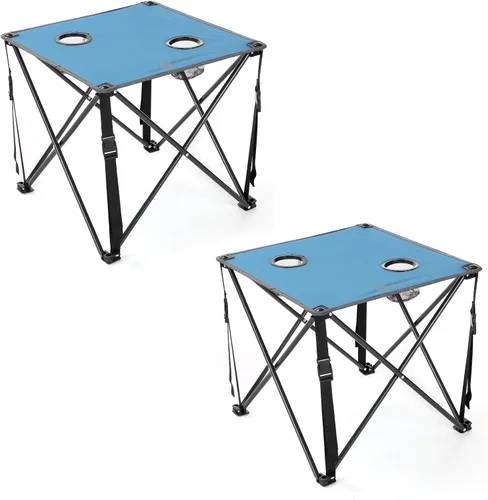 Miniatura 11 de ARROWHEAD OUTDOOR Mesa plegable portátil de 26 pulgadas (26.0 in), 2 portavasos, cuadrado, funda de transporte, marco de acero, lona 600D de alto