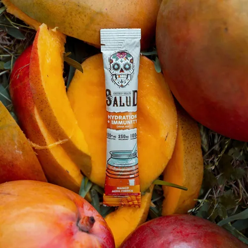 Miniatura 9 de Paquetes de Hidratación 2 en 1 Salud + Polvo de Electrolitos para la Inmunidad, Mango - Mezcla para Bebida de Agua Fresca, Baya del Saúco, Sin