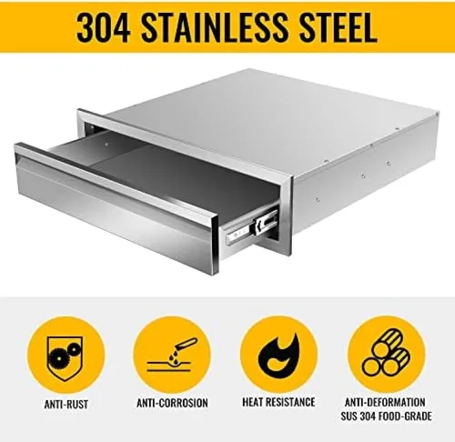 Miniatura 3 de Cajones de cocina para exteriores, cajones de acceso dobles para barbacoa de acero inoxidable con mango empotrado, cajones de isla para cocinas al