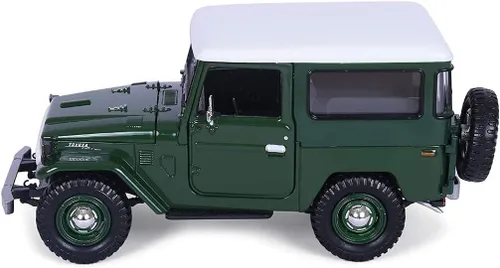 Miniatura 3 de Toyota FJ40 Verde Oscuro con Top Blanco 1/24 Diecast Model Car by Motormax