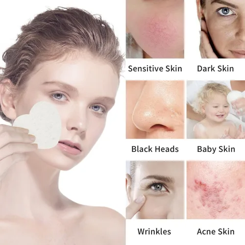 Miniatura 3 de 50 esponjas faciales comprimidas, esponja facial de celulosa 100% natural, esponjas cosméticas profesionales de spa para limpieza facial, mascarilla
