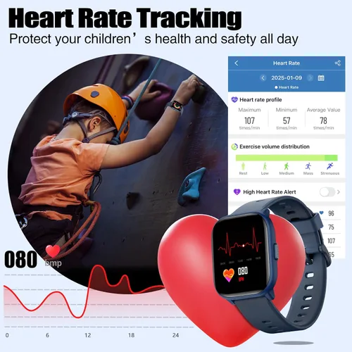 Miniatura 6 de meoonley Reloj para niñas y niños con impermeabilidad IP68, reloj para niñas con 19 modos deportivos, seguimiento del sueño, podómetro, cronómetro
