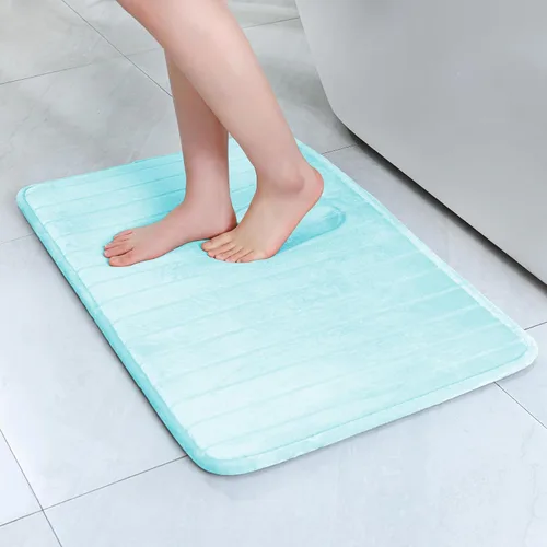 Miniatura 28 de SWEMSTAR Alfombra de baño de espuma viscoelástica con alfombra de inodoro, tapete de baño absorbente de agua para suelo de baño, antideslizante