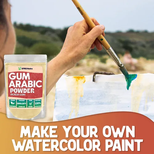 Miniatura 5 de XPRS Nutra Polvo de Goma Árabe – Polvo de Goma de Acacia Premium de 4 Onzas – Goma Árabe en Polvo de Grado Alimentario para Pintura de Acuarela