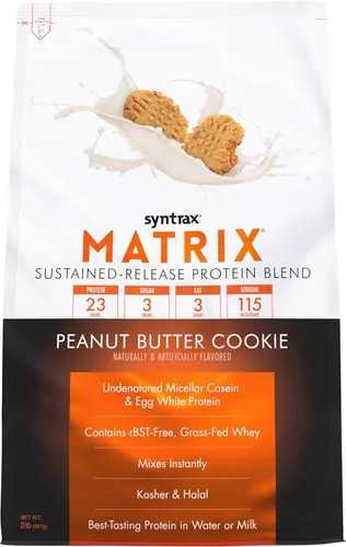 Miniatura 19 de Syntrax Nutrition Matrix - Mezcla de proteína de liberación sostenida, galletas y crema 2 libras. Verdaderos trozos de galleta