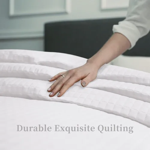 Miniatura 4 de HollyHOME - Colcha de cama acolchada pinsonic con diseño de cuadros súper suave, para cama individual, Blanca, tamaño Twin