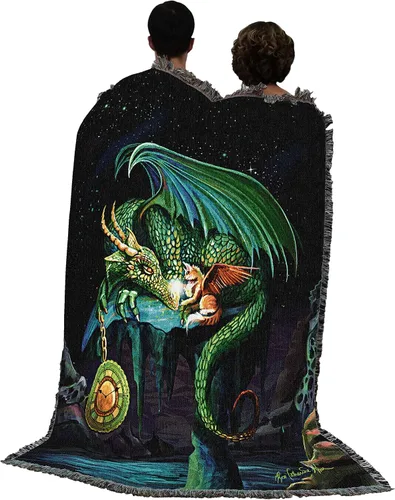Miniatura 22 de Pure Country Weavers Rose Khan - Manta con diseño de dragón del tiempo de amatista tejida de algodón, hecha en los Estados Unidos (72 x 54 pulgadas)