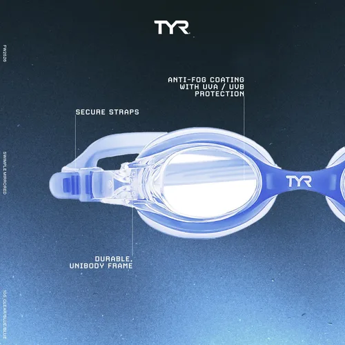 Miniatura 6 de TYR Gafas de natación Swimple para niños Transparente/Azul