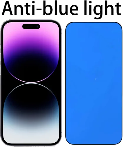 Miniatura 6 de Protector de pantalla de espejo de vidrio templado antiazul, 2 unidades, para iPhone 14 Pro Max, 6.7 pulgadas, dureza 9H, antiarañazos, cubierta