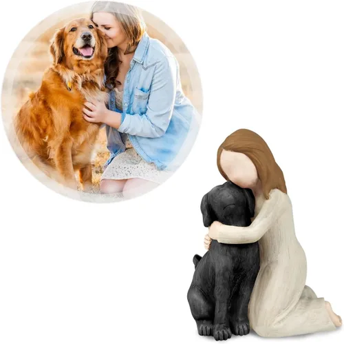 Miniatura 6 de Figuras de ángel de perro negro, memoriales de amistad de perro ángel para amantes de las mascotas