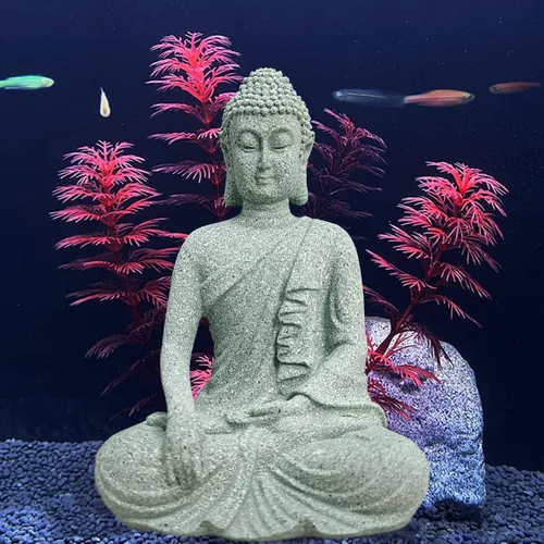 Miniatura 6 de livelyfish Estatua de Buda para acuario, decoración asiática japonesa de pecera, figuras Zen Buda, escultura de Buda de piedra, adornos