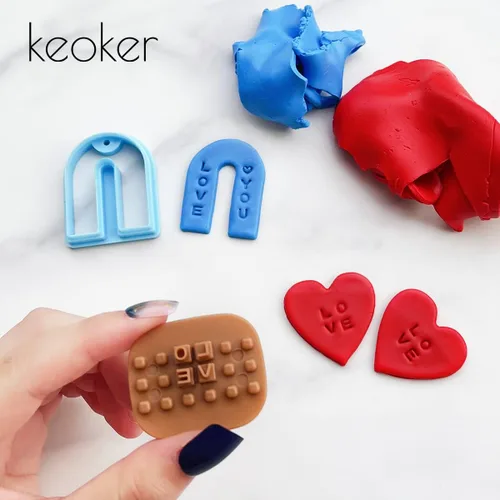 Miniatura 3 de Sellos de letras Keoker para arcilla - sellos de cerámica para arcilla con doble alfabeto pequeño, también se utilizan como sellos para galletas