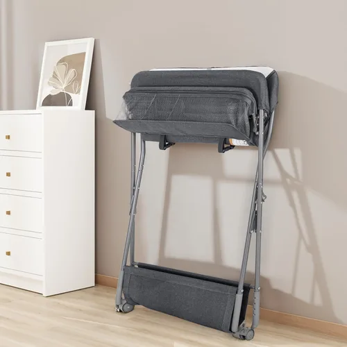 Miniatura 7 de Mesa de Cambiar para Bebé con Ruedas, Maydolly Estación de Pañales Portátil Ajustable en Altura Plegable con Organizador de Guardería y Estante