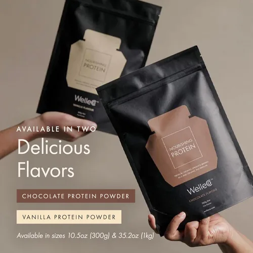 Miniatura 8 de WelleCo Proteína de chocolate en polvo a base de plantas, mezcla de arroz integral orgánico y guisantes, 0.56 oz de proteína por porción, suplemento