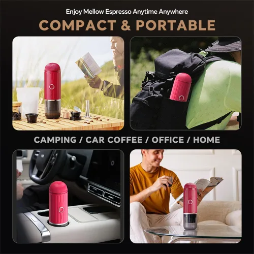 Miniatura 8 de Máquina de café espresso eléctrica portátil para cápsulas Nespresso, cafetera de viaje para camping, cafetera de automóvil con café molido