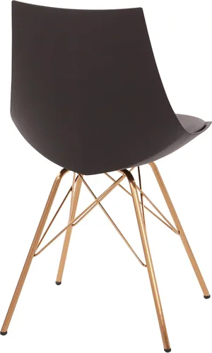 Miniatura 6 de OSP Home Furnishings Oakley Mid-Century - Silla de comedor moderna con asiento acolchado de piel sintética, color negro