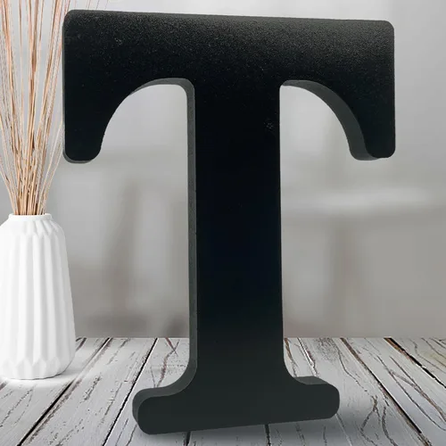 Miniatura 20 de AOCEAN Letras de madera negra de 8 pulgadas Letras de madera sin terminar para decoración de Halloween Letras decorativas de pie Tablero