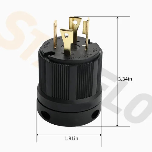 Miniatura 5 de STARELO Enchufe de bloqueo de 30 amperios/conector para grupo electrógeno, NEMA L14-30P y L14-30C, 125/250V 3 polos 4 cables con conexión a tierra
