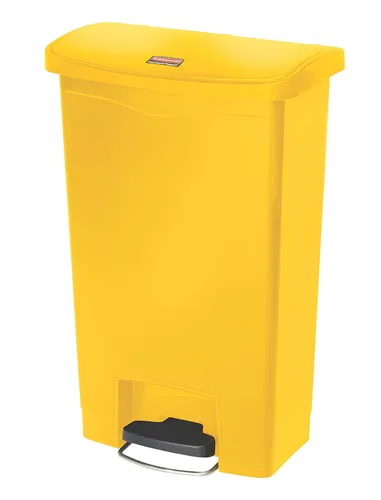 Miniatura 36 de Rubbermaid Commercial Products - Bote de basura Streamline Slim con pedal Papelera de plástico, 4 galones (15 litros), color rojo, con manos