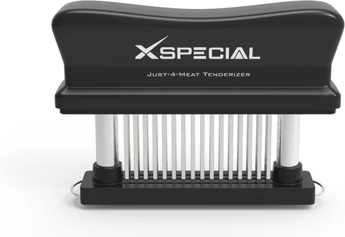 XSpecial Herramienta Ablandadora de Carne 48 Cuchillas de Acero Inoxidable - Utensilios de Cocina con Aguja Ultra Afilada Que Ablanda Filetes y Negro