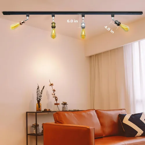 Miniatura 7 de Cabezales de luz de pista E26 tipo H, cabezales de iluminación de riel de dirección, luces LED ajustables regulables para cocina, estilo retro