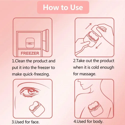 Miniatura 6 de OPENDGO Rodillo de hielo para masajeador facial para hinchazón ocular, reduce las arrugas, herramienta de cuidado de la piel facial 2 en 1 para Rosa
