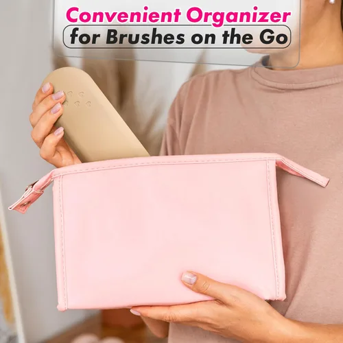 Miniatura 6 de Soporte de silicona para brochas de maquillaje de viaje: elegante bolsa de maquillaje de silicona de 8.3 pulgadas, bolsa de maquillaje de viaje