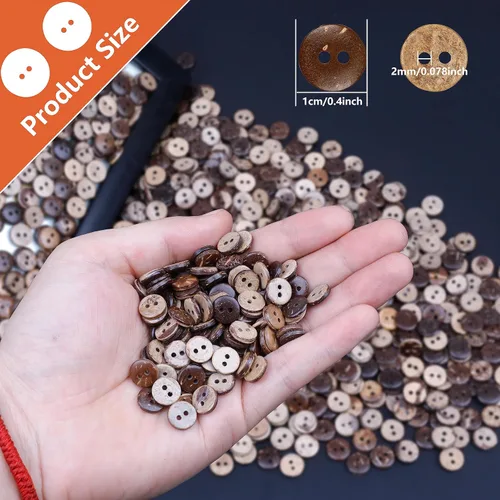 Miniatura 2 de YAKA 100pc nuevo grueso coco Shell 2 agujeros botón artesanía/coser/productos calientes