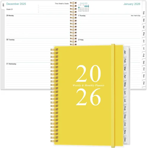 Miniatura 16 de Agenda de bolsillo/calendario 2026 - Agenda 2026 de enero de 2026 a diciembre de 2026, agenda 2026 con 12 pestañas, encuadernación de doble alambre