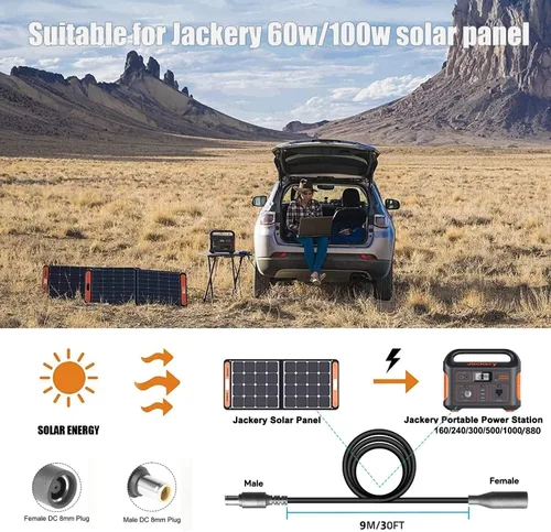 Miniatura 3 de Cable de extensión de 30 pies DC8mm 14AWG cable de extensión solar para Jackery/Anker/BLUETTI/EBL/GRECEL/Westinghouse y muchos otros generador solar