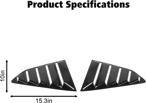 Miniatura 5 de RT-TCZ Persianas de fibra de carbono para ventana trasera de cuarto lateral, cubierta de parasol para ventilación de viento, deflector de aire